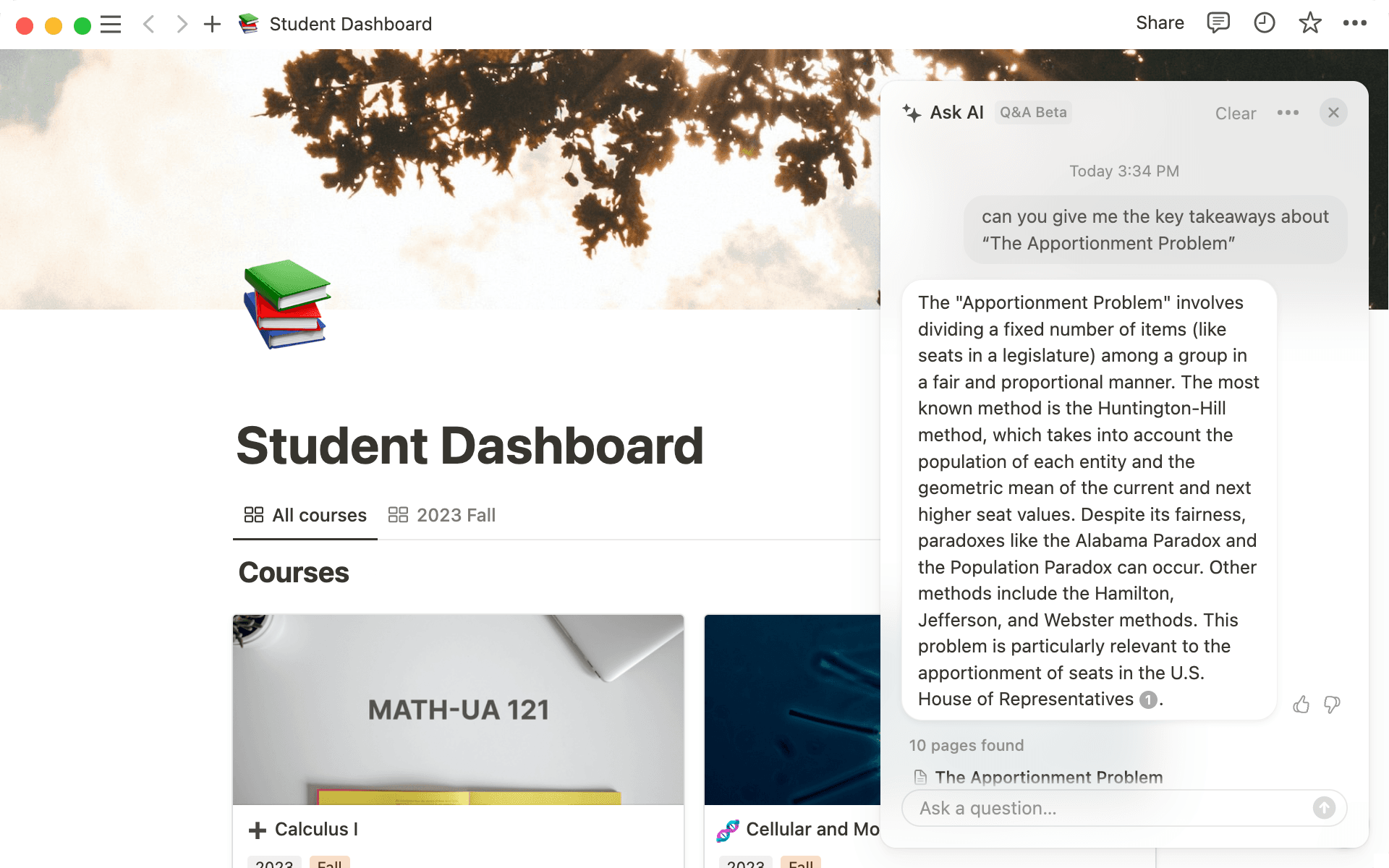 Extract insights from your notes, from anywhere in your workspace.