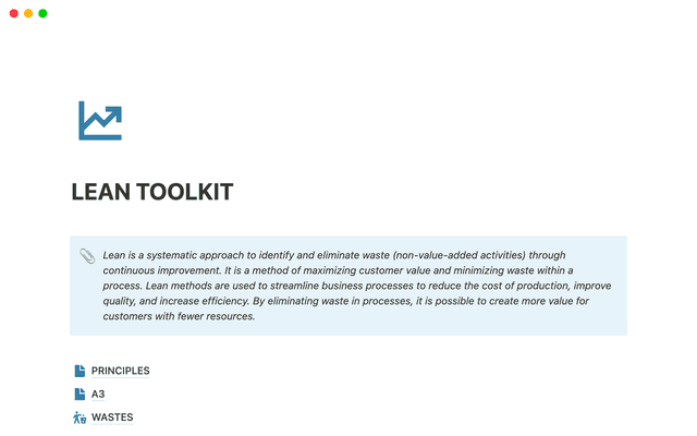 Beginners Lean Toolkit